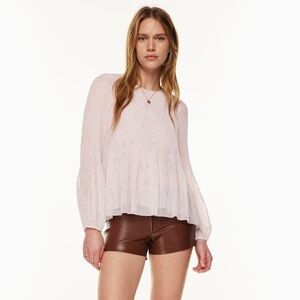 Wilfred Light Pink Floral Top- sheer layering